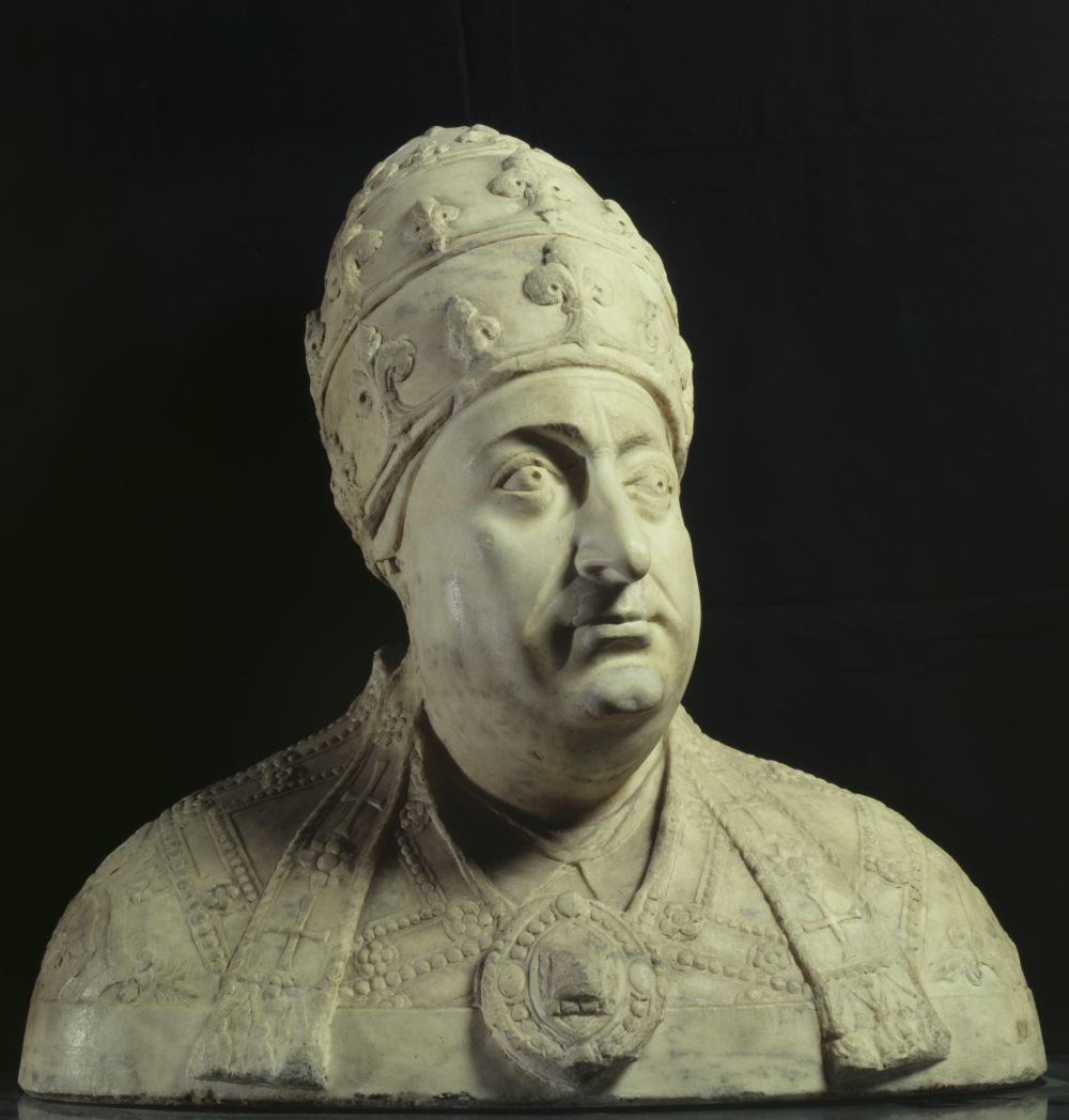 Mino da Fiesole, Busto di Papa Paolo II Barbo 1464-70 ca, Roma Palazzo Venezia