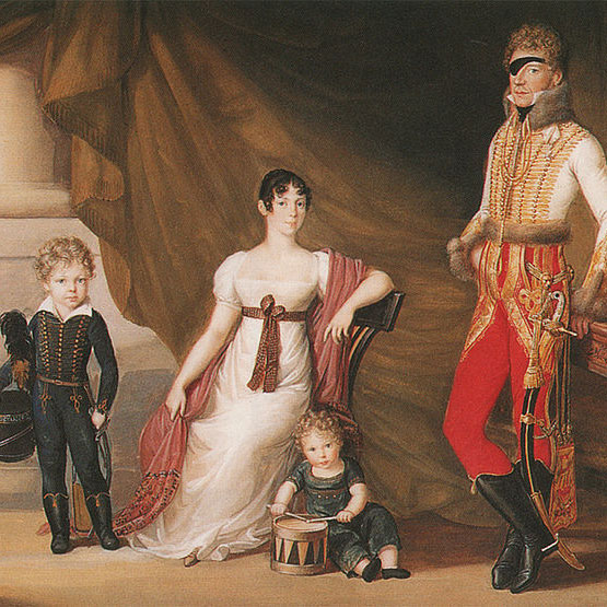 Josef Lanzedelli, 1810 . Dipinto raffigurante il conte Adam Albert von Neipperg e la prima moglie Teresa Pola con i figli Alfred e Ferdinand