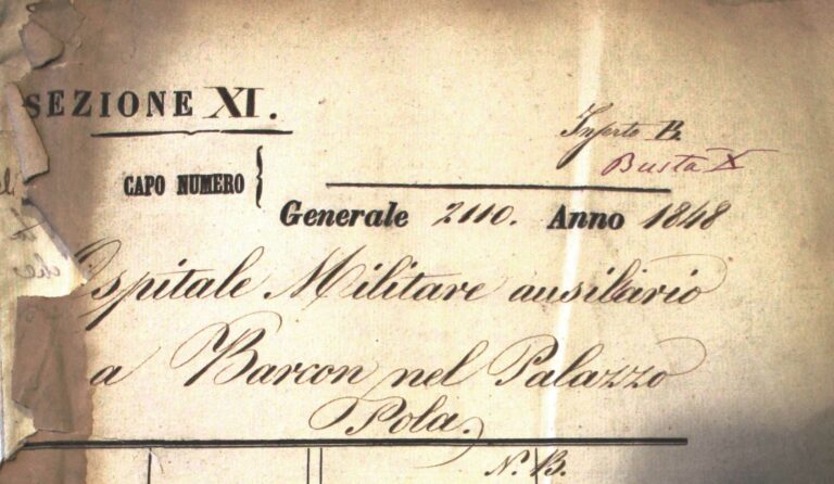 L'ospedale militare ausiliario militare di Villa Pola nel 1848