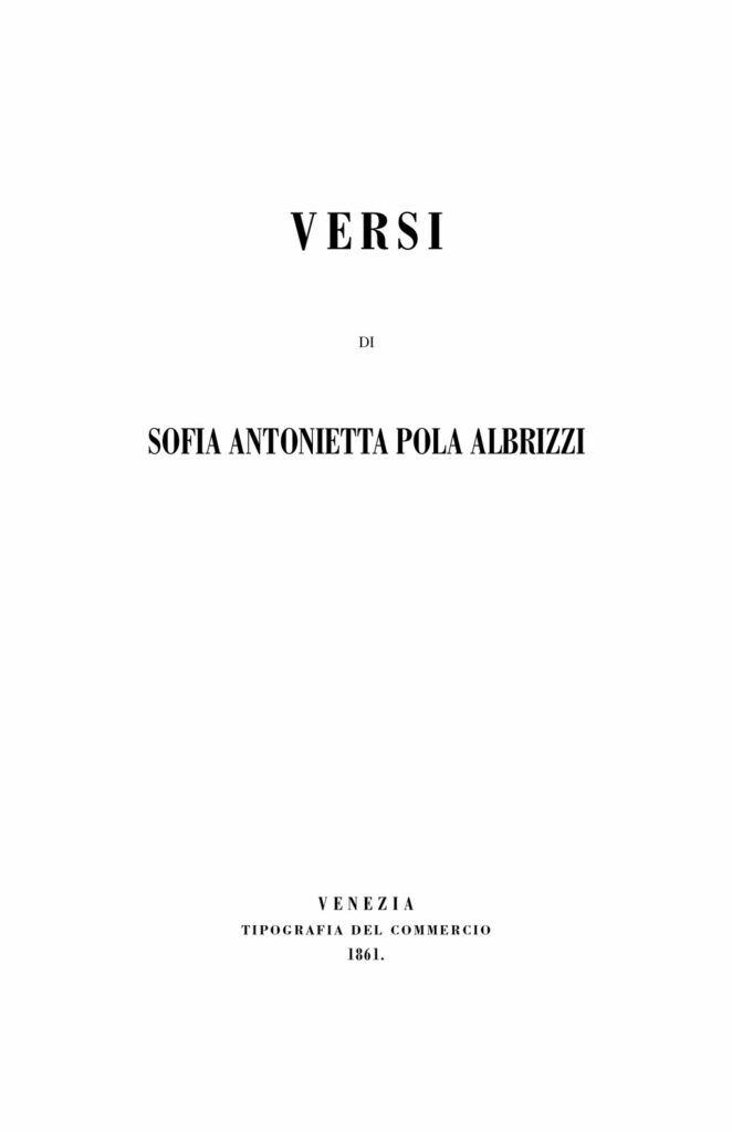 Versi - Sofia Antonietta Pola Albrizzi
