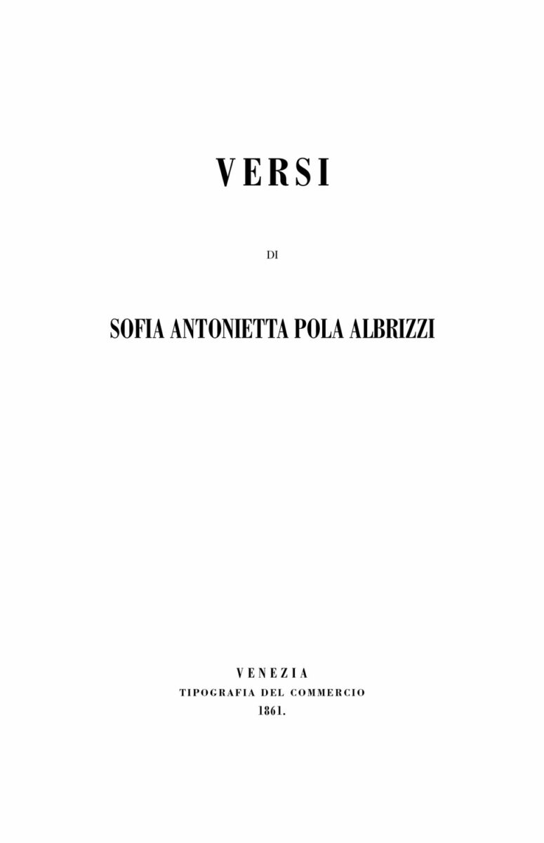 Versi – Sofia Antonietta Pola Albrizzi