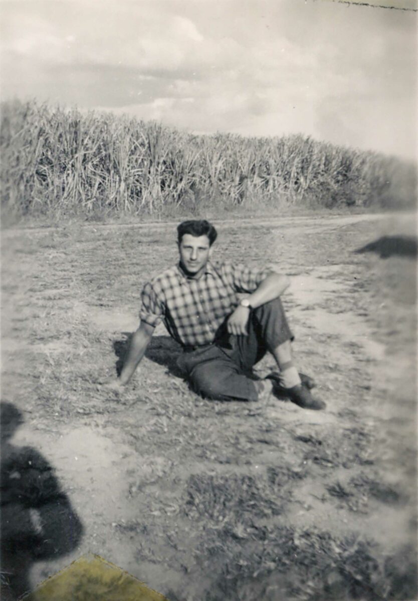 Secondo dopoguerra, 1956: Paolo Mazzoccato nella piantagione di canna da zucchero, Queensland (Australia)