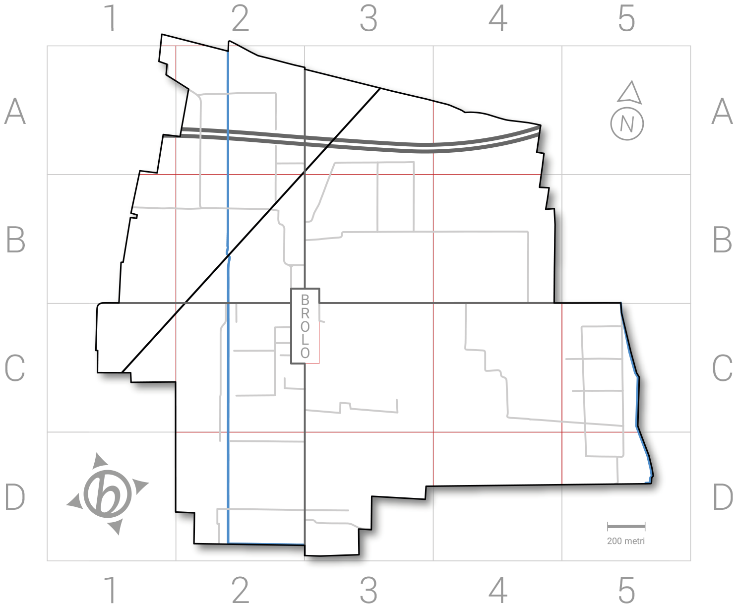 Trovare la Storia di Barcon: il territorio diviso in settori.