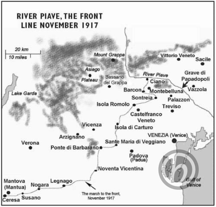 La marcia che il Reggimento York e Lancaster effettuò in Italia nel 1917.